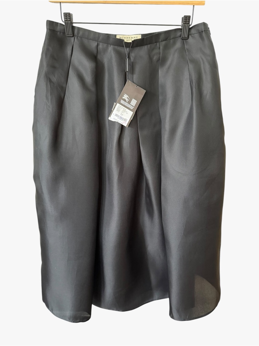 Burberry Black Pleated Midi Skirt